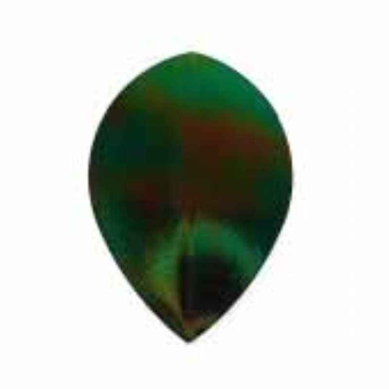 Plumas Iridescent Smooth Oval Verde