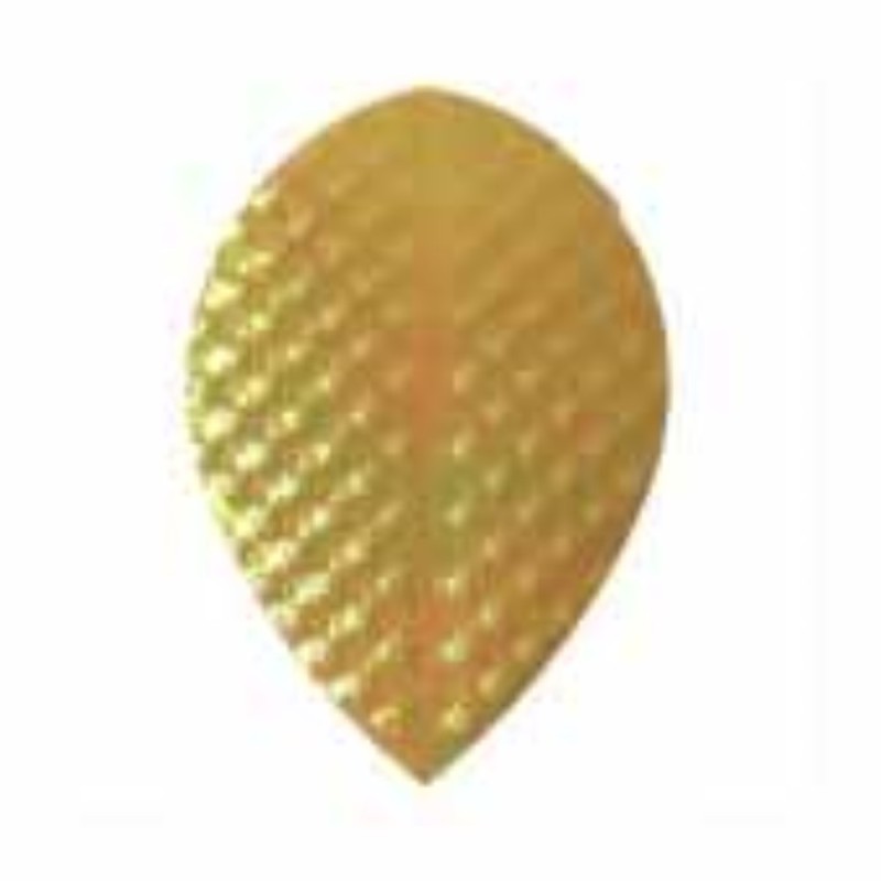 Plumas Iridescent Embossed Oval Amarilla