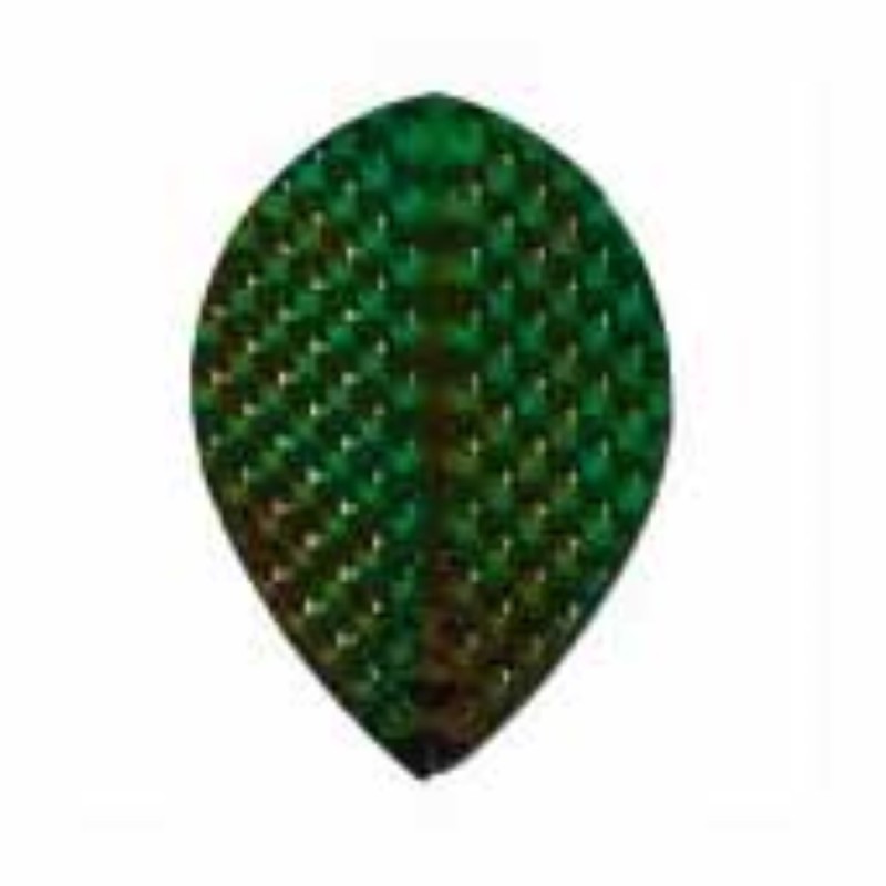 Plumas Iridescent Embossed Oval Verde