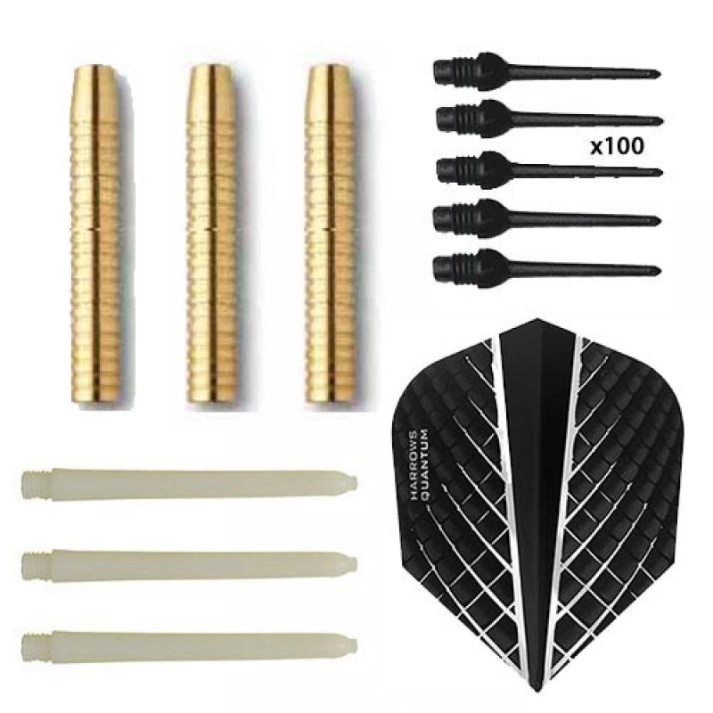 Pacco Gioco Darts Eco Brass 2ba Nero + 100 Punti