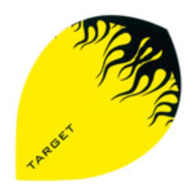 Plumes Target Darts Pour 100 Ovale Jaune Racines Noires 116480