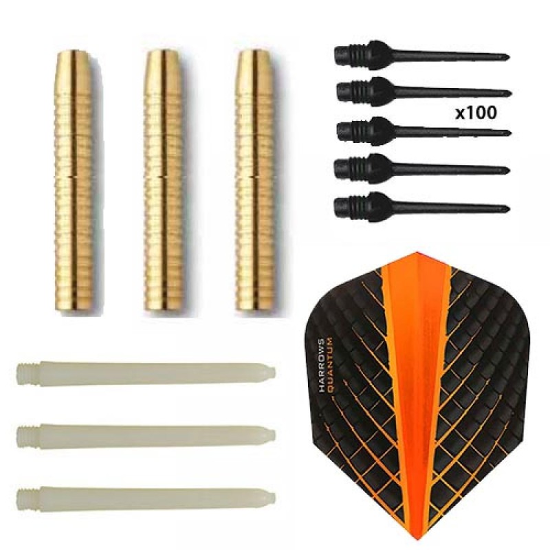 Pack Jogo Darts Eco Brass 2ba Orange+ 100 Pontos