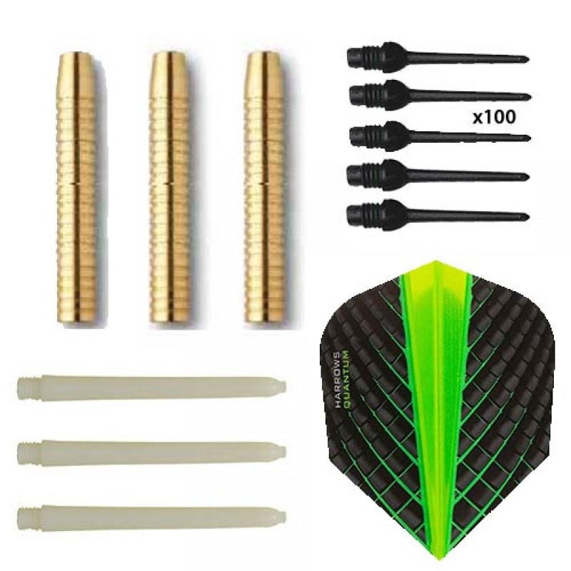 Pacote Jogo Darts Eco Brass 2ba Verde + 100 Pontos