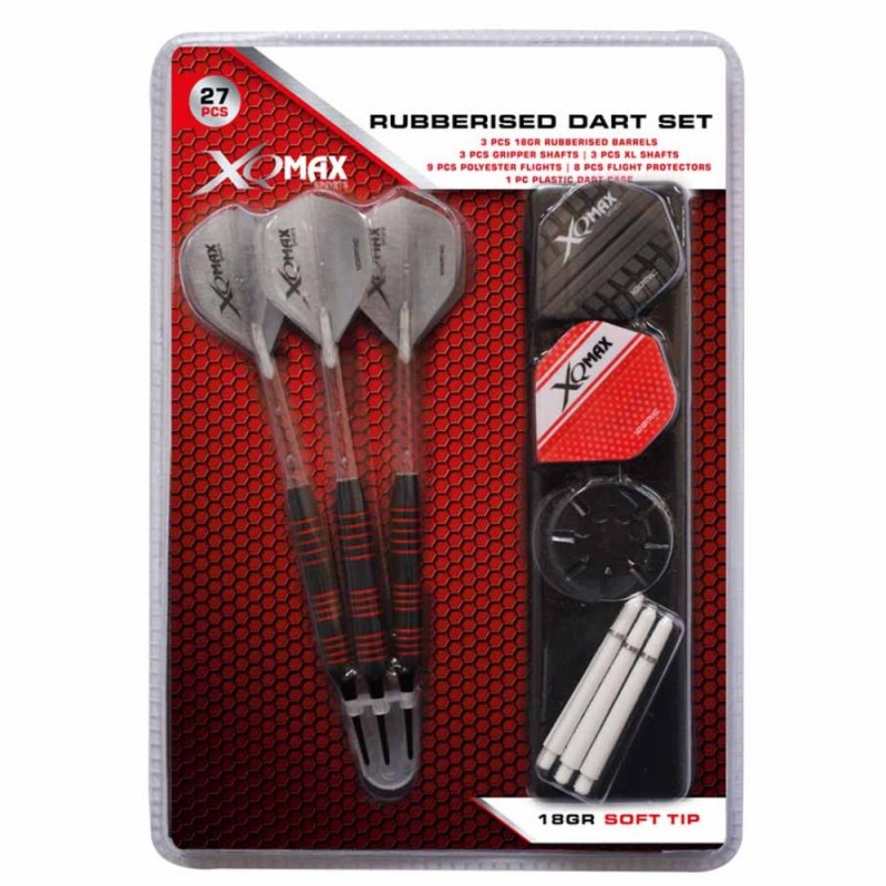 Pack Xqmax Darts Rubberised Dart Set 18gr Soft Tip Qd7000670