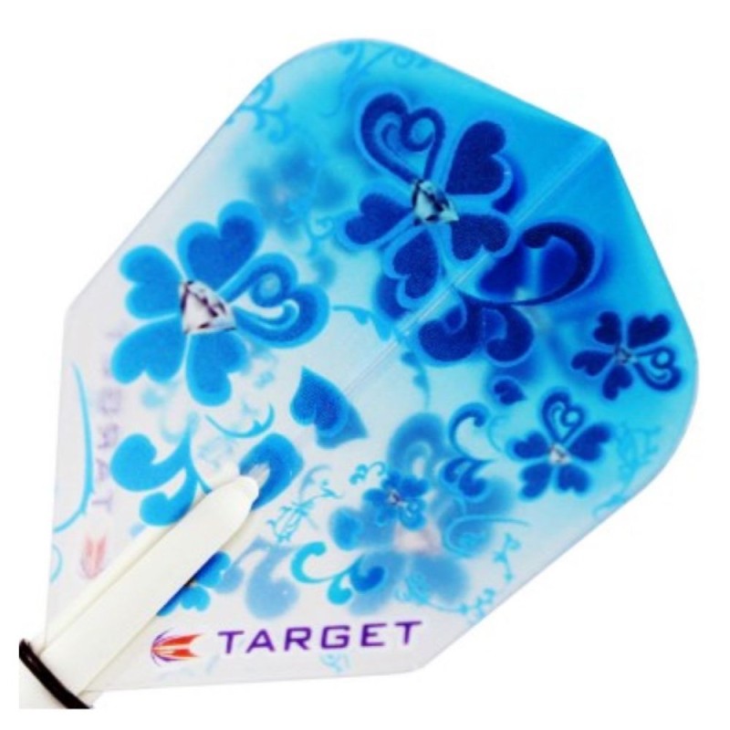 Plumes Target Darts Pour 100 Kitten Vision n°6 Fleurs bleues 117450