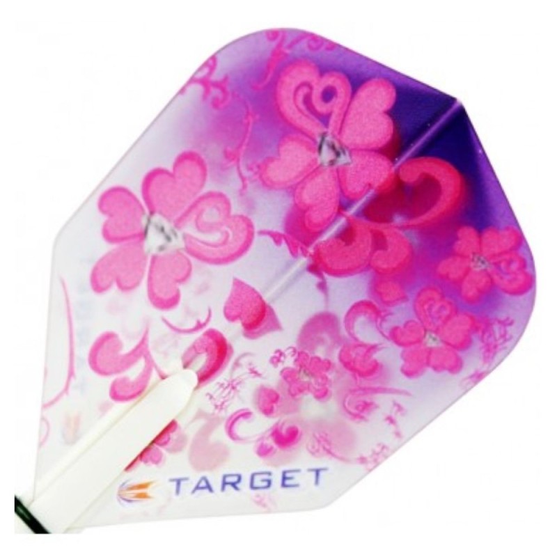 Plumes Target Darts Pour 100 Kitten Vision n°6 Fleurs fond pourpre 117430