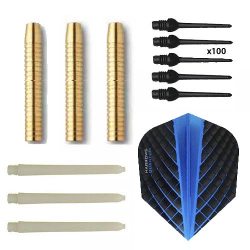 Pacco Gioco Darts Eco Brass 2ba Blu + 100 Punti