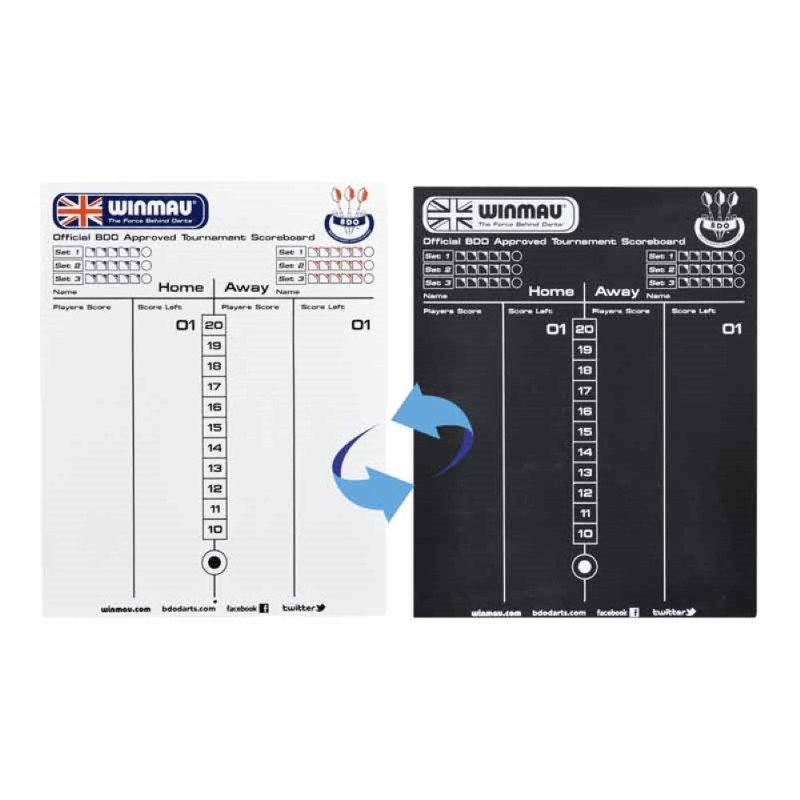 Dartboard Winmau Official Tournament Dry Wipe Scoreboard 8658w