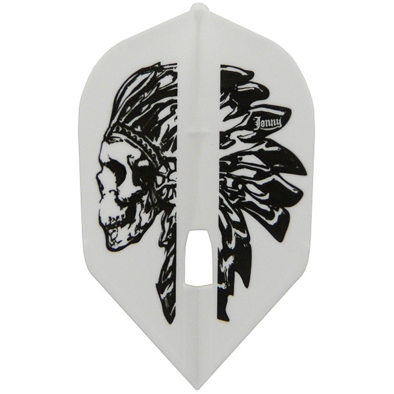 Plumas Para Dardos Champagne L-style Shape Jonny V.1 Blanco/negro