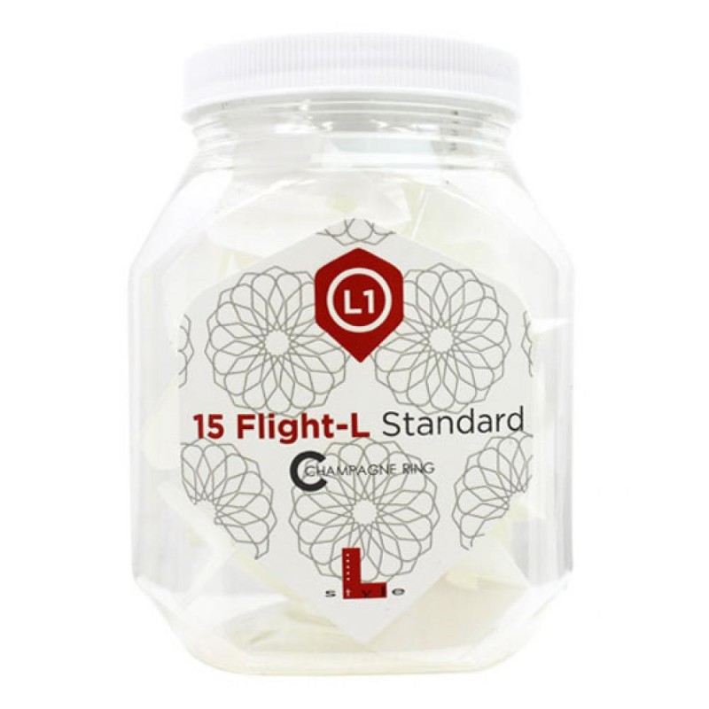 Confezione di piume champagne L-flight da 15 unità bianche standard.L1cs-w Vaso