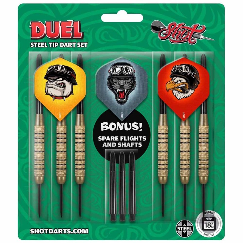 Darts Shot Wertbereich Duel Steeltip Brass 18gr Sh-Duel-118