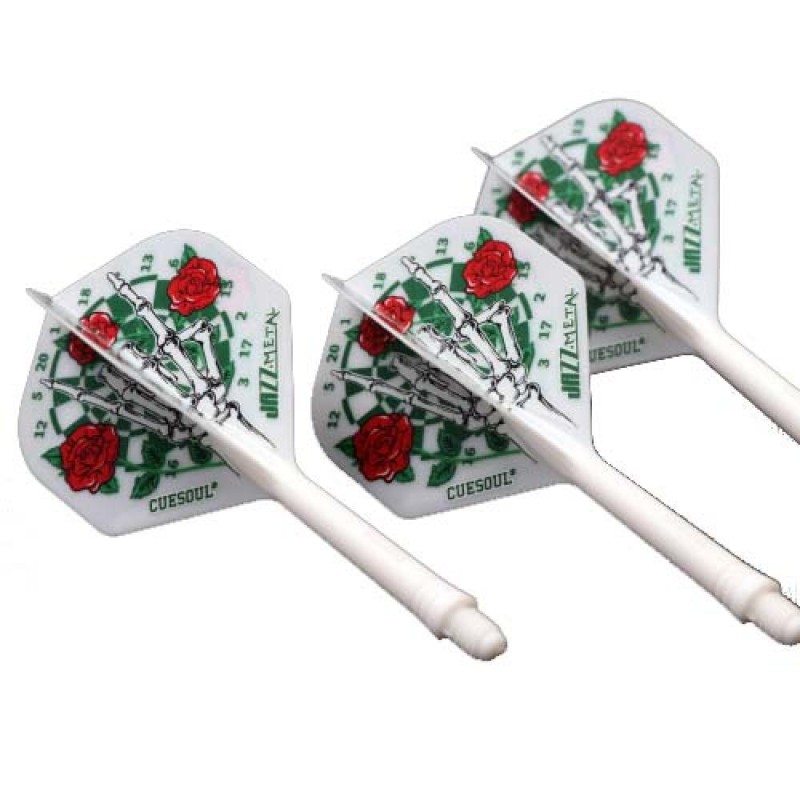 Feathers Cuesoul Flights Ak5 Standard M Dartboard Skull Hand White Cs-jmak58xsmg