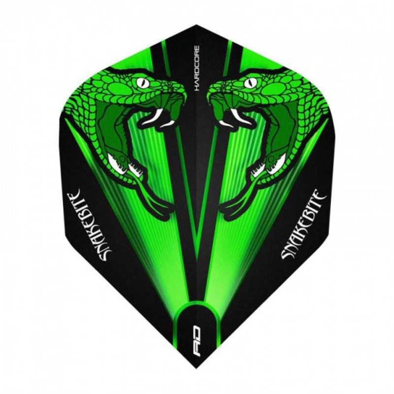 Piume Flights Red Dragon Green Snakebite Trans. 1 Set 3 Unità F6416