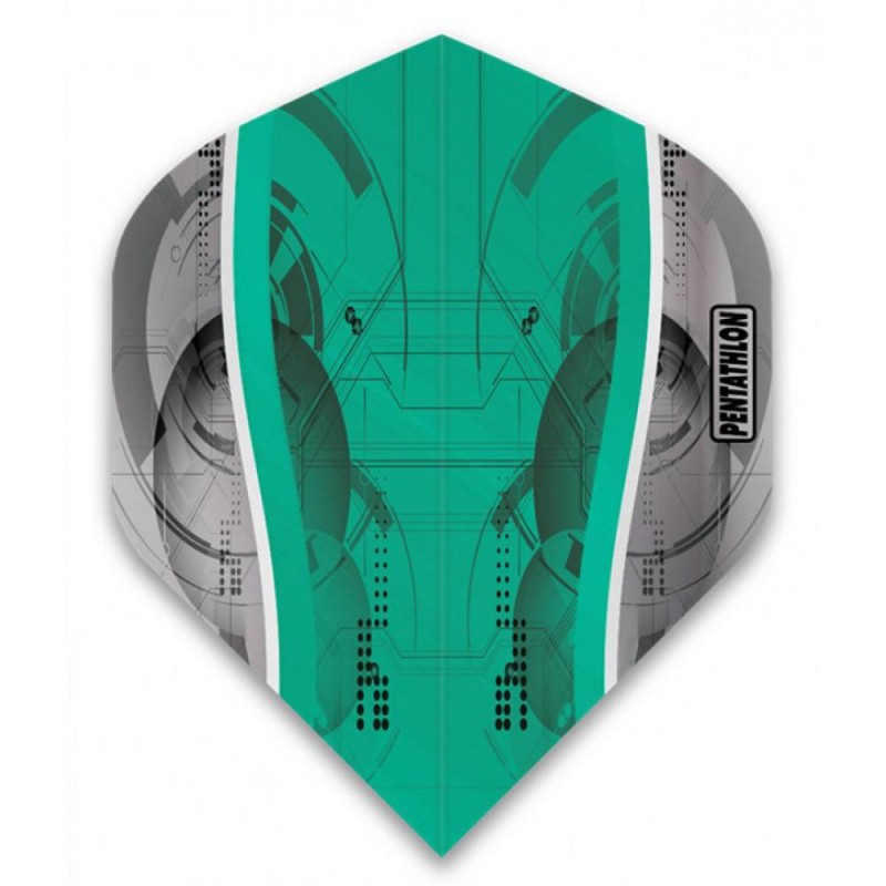 Pentathlon Flights Silver Edge Aqua Pnt0191