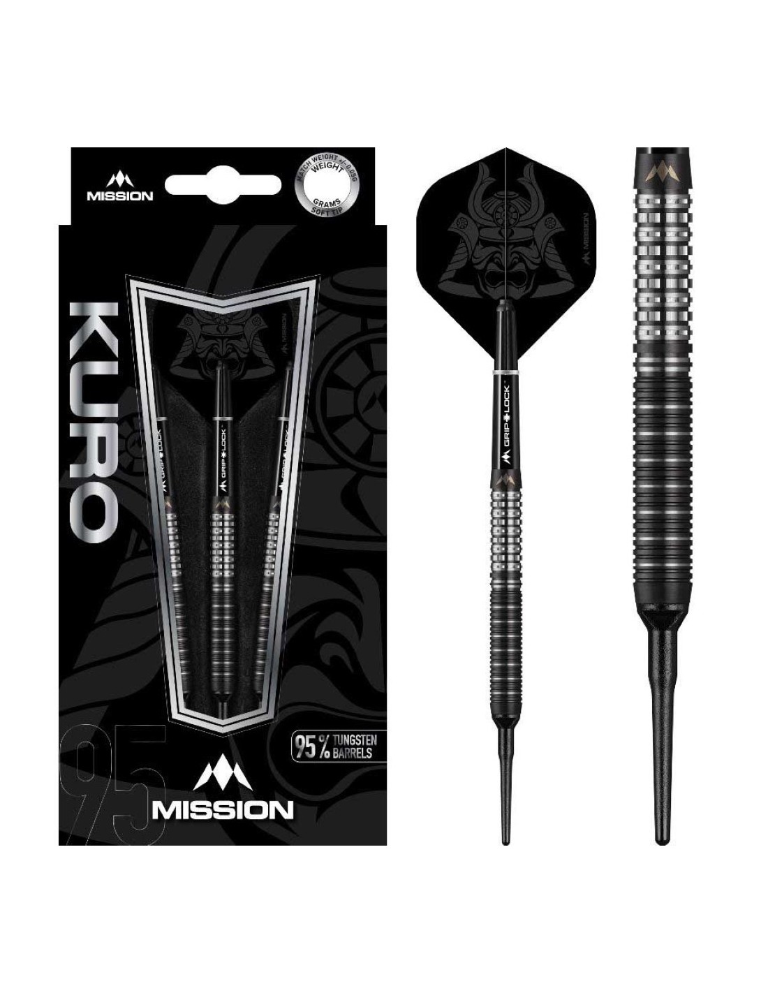 Dardos Mission Kuro M1 95% punta acero