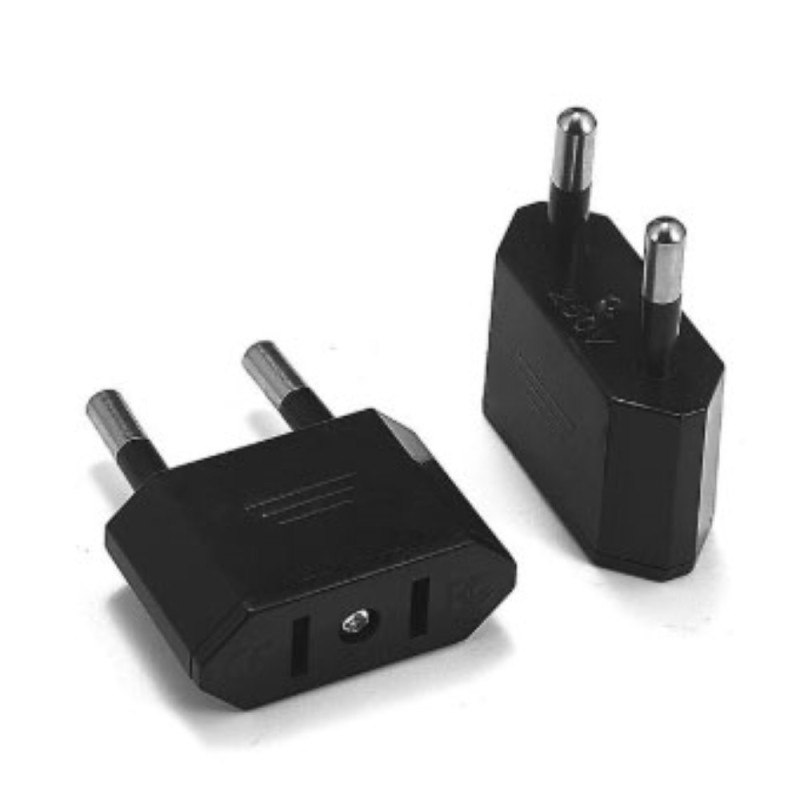 Conector Adaptador De 220v Americano A Europeo Negro