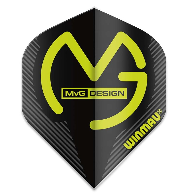 Piume Winmau Darts Michael Van Gerwen Mega Std Black Logo Mvg 6900.231