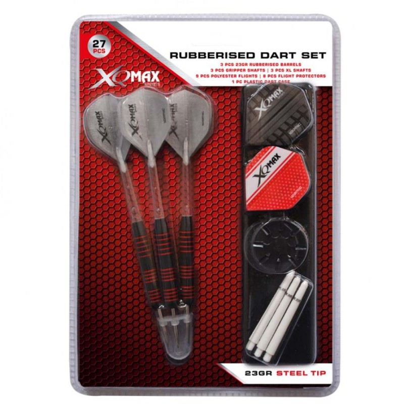 Pack Xqmax Dardos Rubberised Dart Set 23gr Steel Tip Qd7000660