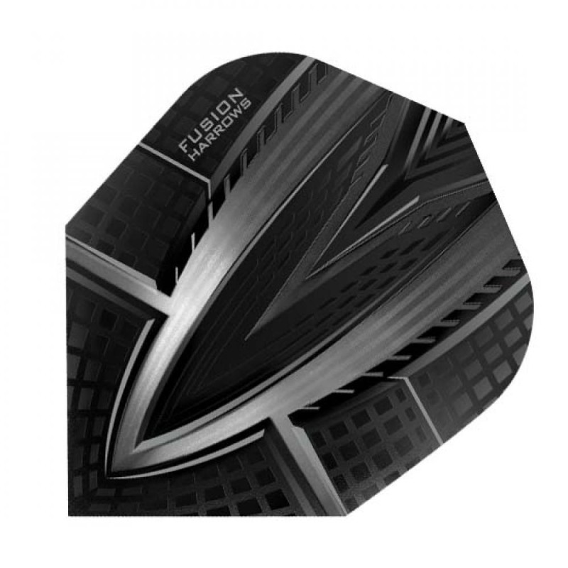 Plumas Harrows Darts Flights Fusion Black Grey  4402..