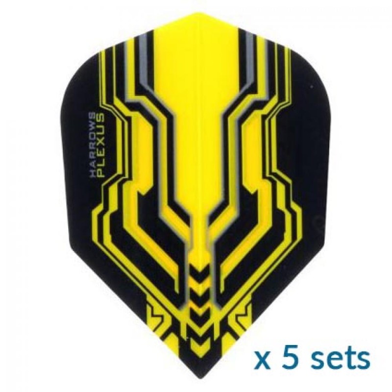 Harrows Darts Plexus Jaune Standard 5 Sets (15 Plumes)