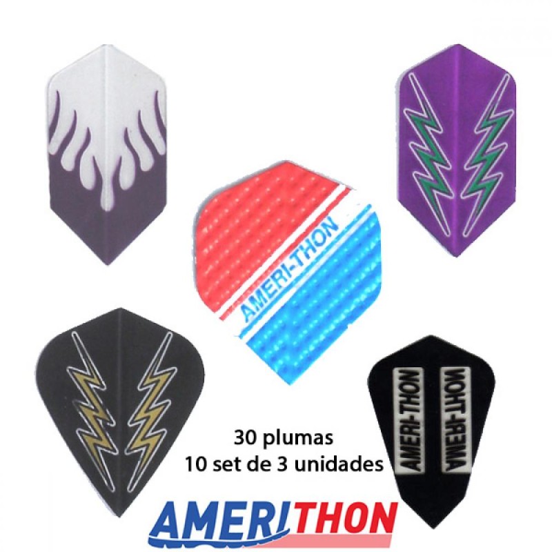 Pack Feathers Amerithon Various Colors Geometries 10 Set 3Unit. 30 Feathers