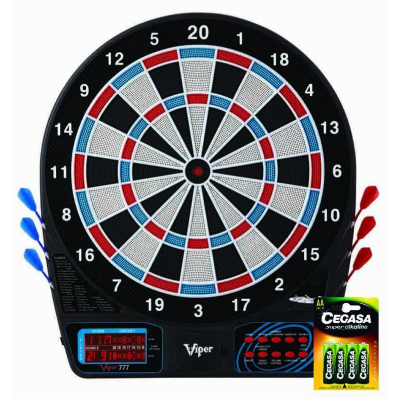 Pack Diana Electronica 777 Viper Electronic Dartboard + Batterie