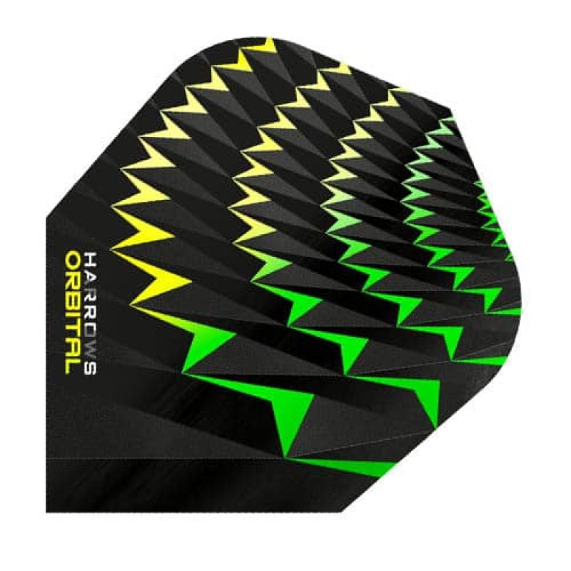 Plumas Harrows Darts Flights Orbital Amarillo Verde  4802.