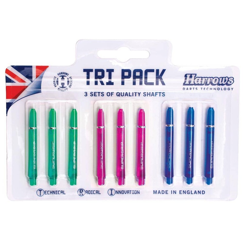 Cañas Tri Pack Harrows Darts Supergrip Pro Shaft Medium Colours 3  Tps0001