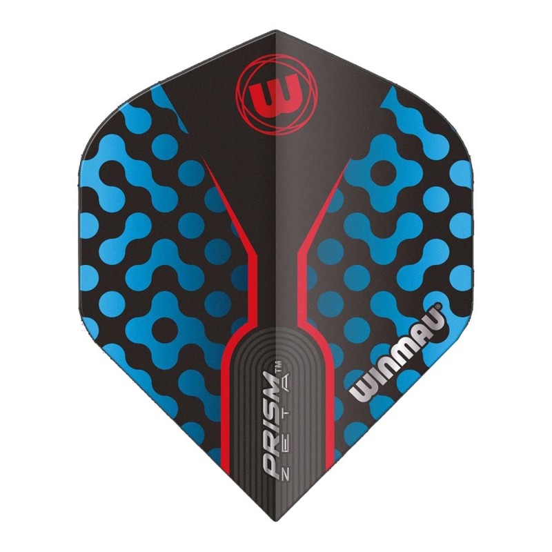 Feathers Winmau Darts Prism Zeta Black, Blue and Red