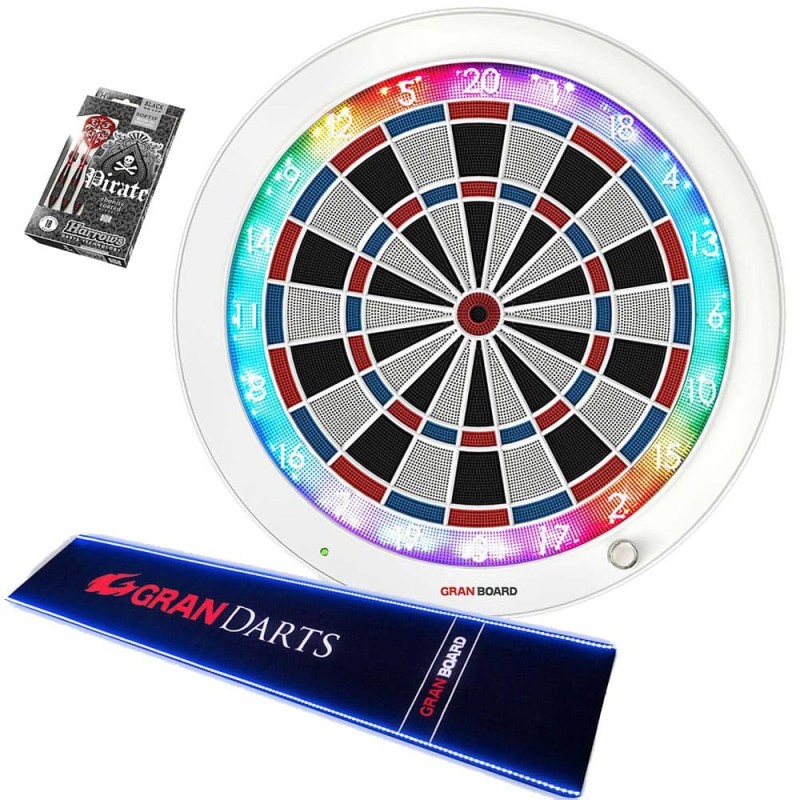 Pack Diana Electronic white Granboard3s + Led Mat + Darts