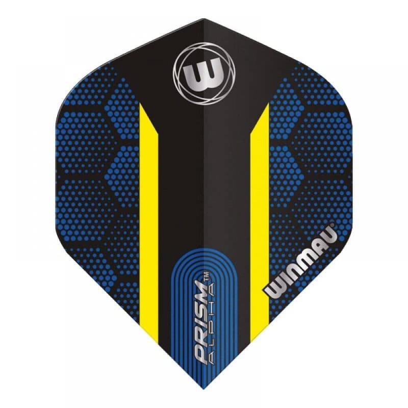 Feathers Winmau Darts Prism Alpha Blue Yellow Hexagon 6915.183