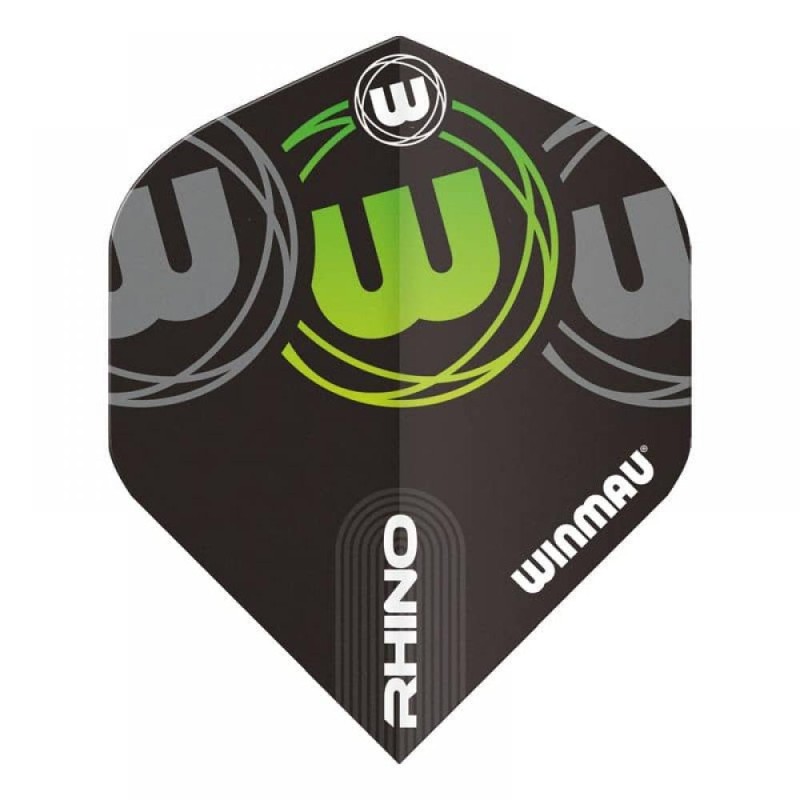 Piume Winmau Darts Rhino Nero Grigio Verde 6905.225