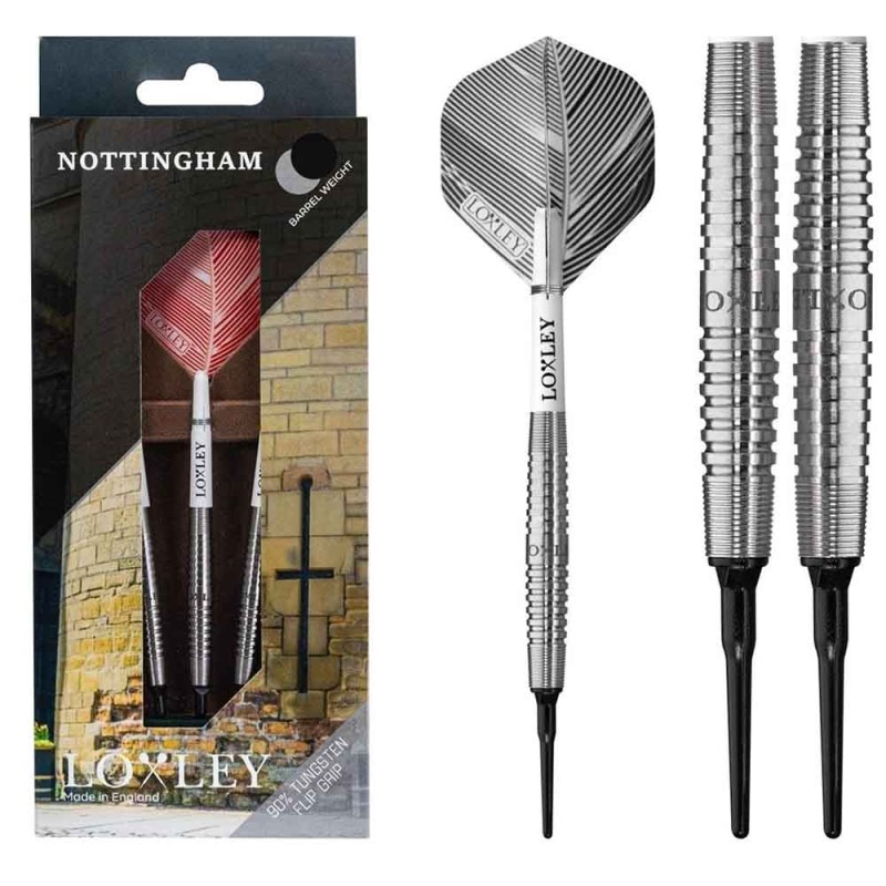 Les fléchettes Loxley Darts Nottingham 18g 90% de pointe en plastique