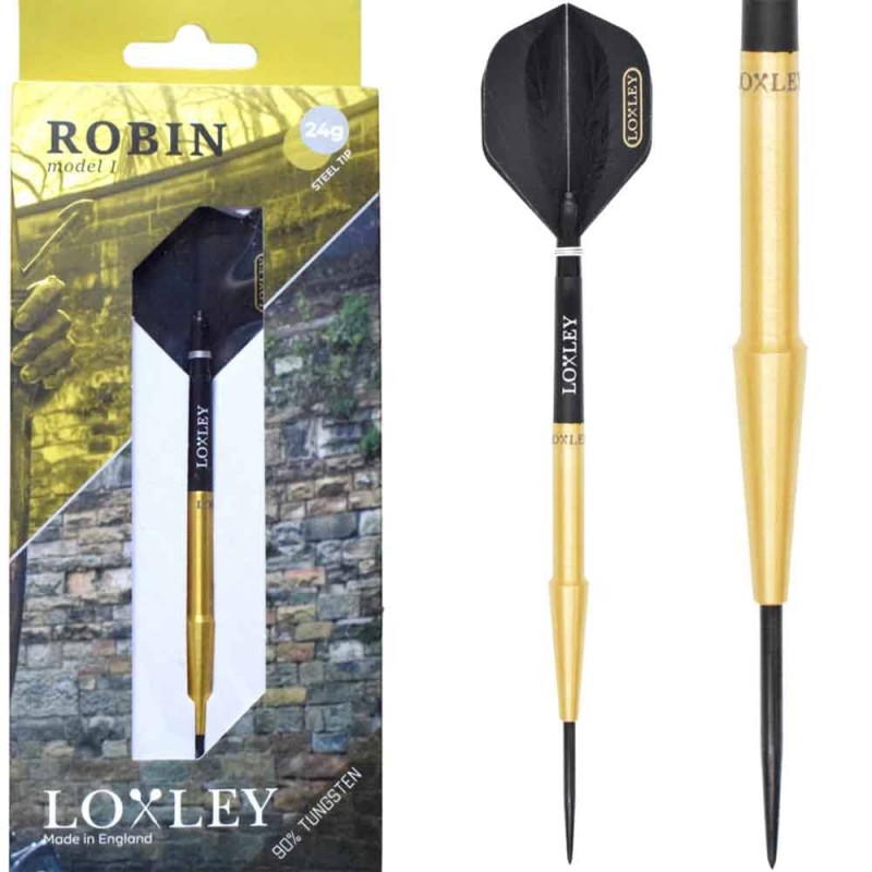 Dardo Loxley Darts Robin Modello 1 Oro 22g 90% Punta d'acciaio