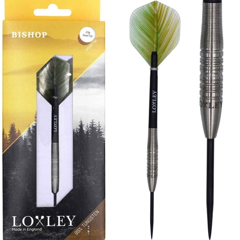 Les fléchettes Loxley Darts Bishop 21g 90% pointe en acier