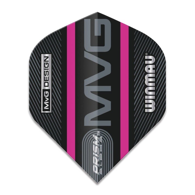 Piume Winmau Darts Standard Prism Alpha Mvg Nero Purple Logo Stripe 6915.716