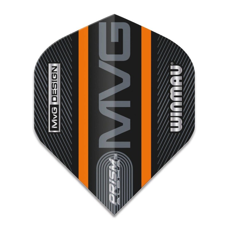 Piume Winmau Darts Standard Prism Alpha Mvg Nero Orange Logo Stripe 6915.715