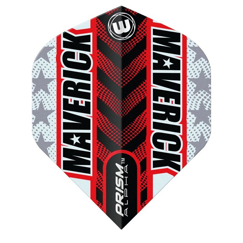 Feathers Winmau Darts This is the Standard Prism Alpha Maverick Grey Red 6915.197