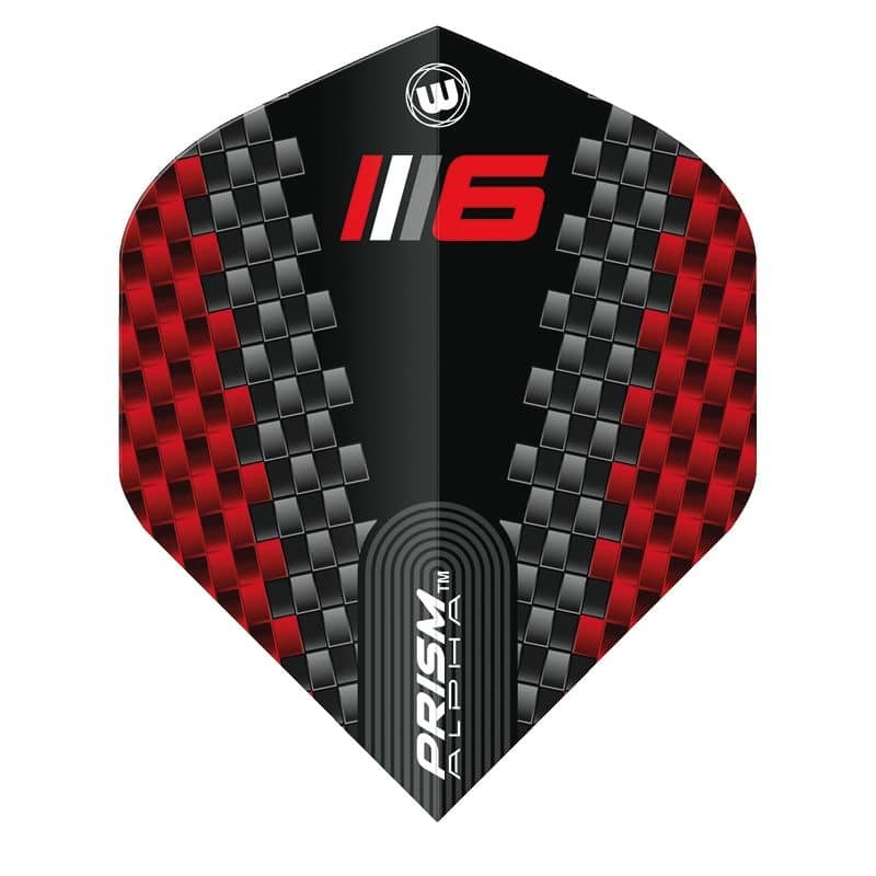 Feathers Winmau Darts This is a standard Prism Alpha Blade 6 Black Red 6915.701