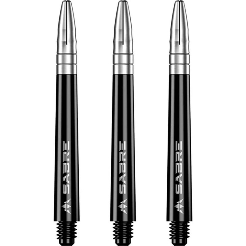 Cañas Mission Darts Sabre Polycarbonate Negra Plata Intermedia 41mm S1522