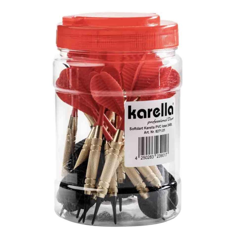 Un paquet de 24 fléchettes Karella Piste en plastique complète 8271.01