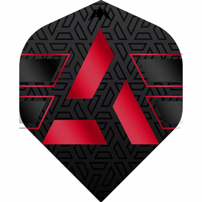 Plumas Mission Darts No2 Std Hazard Negro Rojo F3833