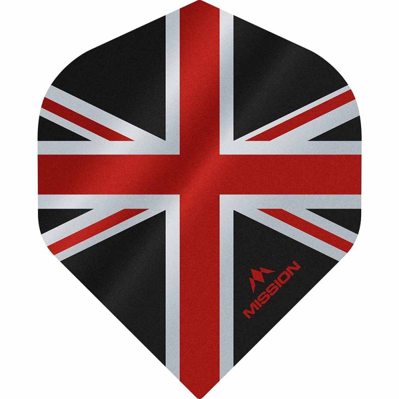 Piume Mission Darts No2 Std Alliance Union Jack Nero Rosso F3082