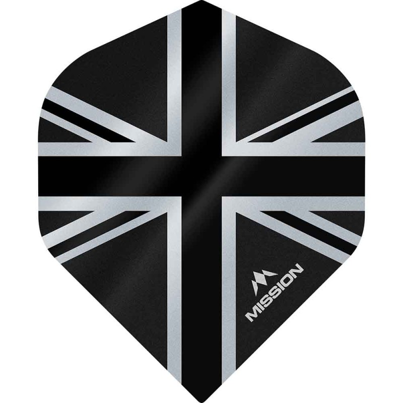 Plumas Mission Darts No2 Std Alliance Union Jack Negro F3087