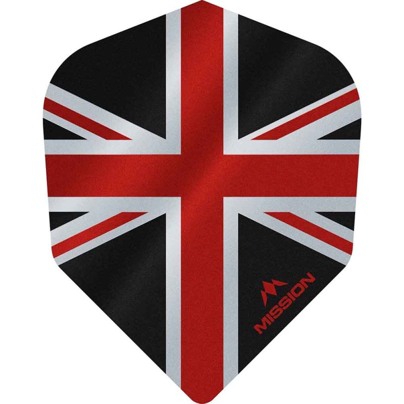 Piume Mission Darts No6 Alliance Union Jack Nero Rosso F3098