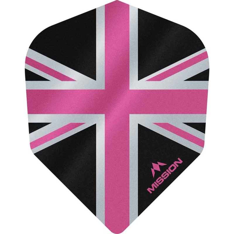 Piume Mission Darts No6 Alliance Union Jack Nero Rosa F3102