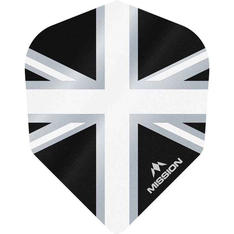 Plumes Mission Darts n°6 Alliance Union Jack noir et blanc F3104