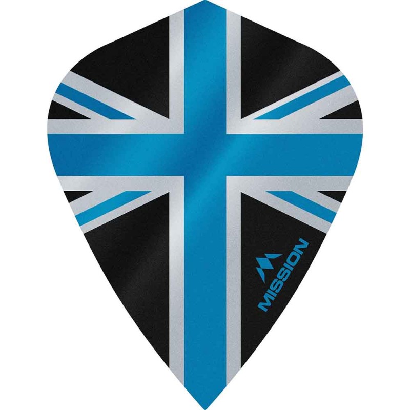 Feathers Mission Darts Kite Alliance Union Jack black and blue F3089