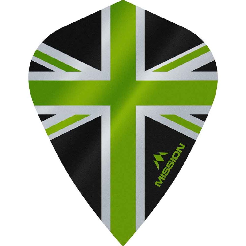 Plumas Mission Darts Kite Alliance Union Jack Preto Verde F3091