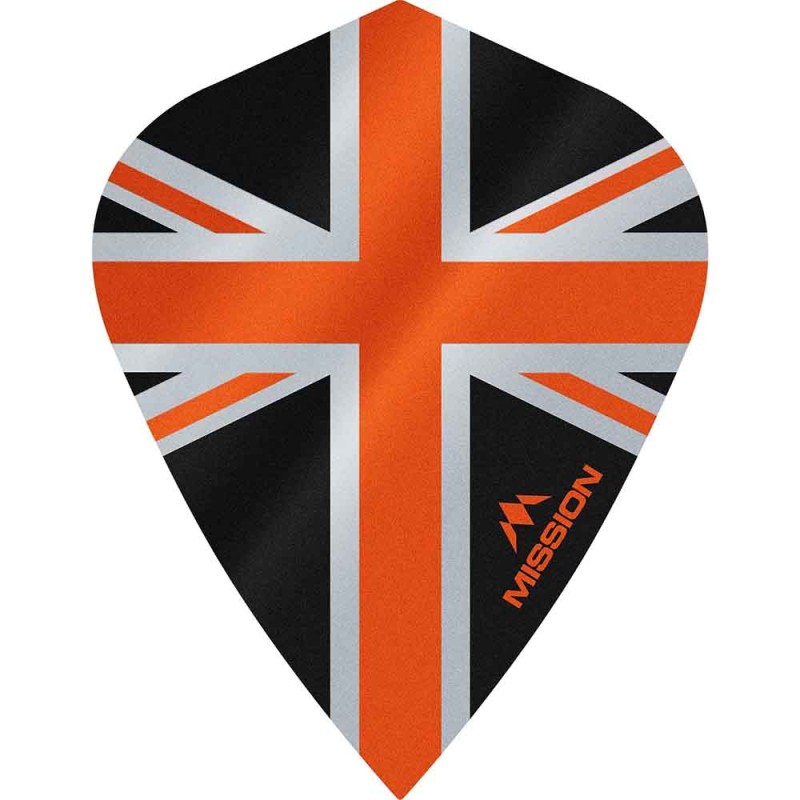 Feathers Mission Darts Kite Alliance Union Jack black orange F3092